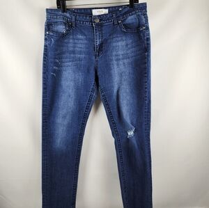 Vigoss Womens Rollup Skinny Distressed Jeans Size 14 (34x29)